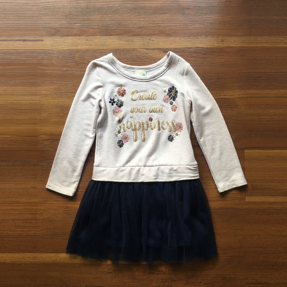 Lily Bleu | Cream Shirt Dress with Blue Tulle